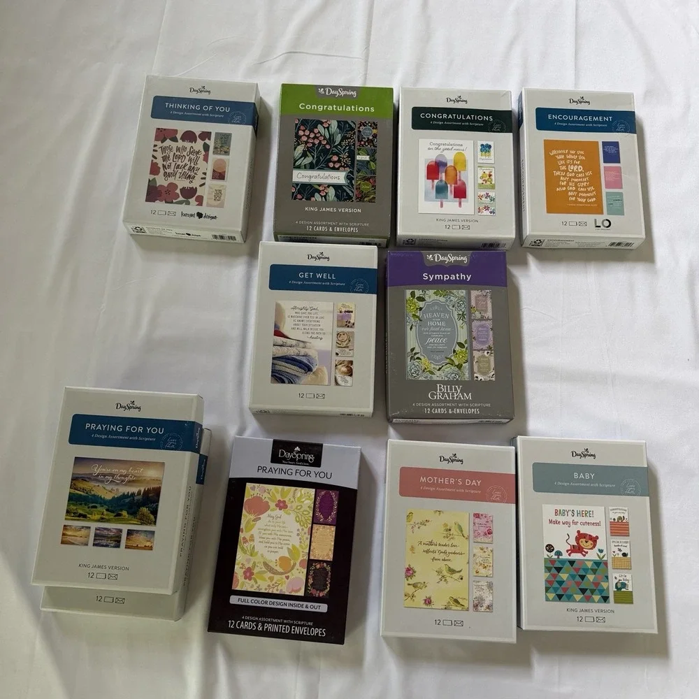 Lot Of 11 Boxes DaySpring Christian Greeting Card Box Sets Sympathy Baby